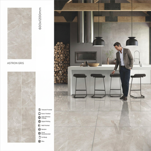 Azulejos de porcelana con aspecto de mármol crema beige Alecia, 600x1200mm, brillantes y esmaltados, para proyectos. - Product Image 4