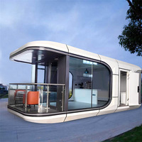 Maison mobile préfabriquée en panneaux sandwich à structure en acier moderne avec salle d'activités panoramique intelligente, écologique et durable