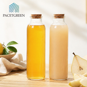 Contenitore in Vetro per Bevande con Tappo in Sughero Naturale, Ideale per Picnic, Viaggi, Negozi di Succhi e Bubble Tea - Product Image 1