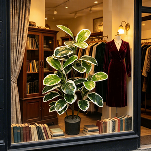 Articoli Decorativi Sempreverdi, <span class=keywords><strong>Albero</strong></span> Artificiale di <span class=keywords><strong>Ficus</strong></span> <span class=keywords><strong>Elastica</strong></span>, Pianta Artificiale in Plastica, Decorazioni Floreali per Matrimoni, Casa, Hotel, Bar - Product Image 1
