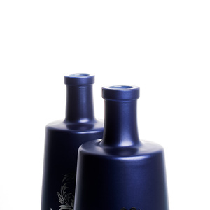 LIQUORPAC Botella de vidrio de licor azul oscuro con logotipo personalizado de lujo de alta calidad elegante vacía para empacar Vodka Brandy Whisky <span class=keywords><strong>Tequila</strong></span> - Product Image 4