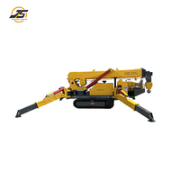 Mini-grue araignée à double alimentation avec flèche télescopique hydraulique pour levage de verre en intérieur, certifiée CE