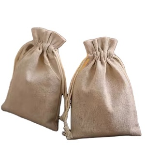 Custom Logo Jute Jewelry Sack Linen <b>Drawstring</b> Gift Pouches and Shopping <b>Bag</b> with Letter Pattern for <b>Makeup</b> Storage - Product Image 1