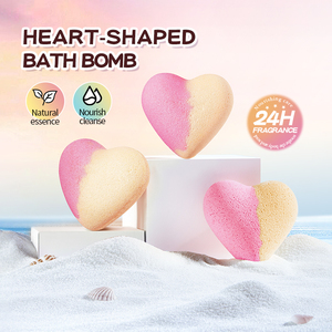 Bombes de bain SADOER 3 saveurs OEM Boule en forme de cœur Apaisant et rajeunissant la peau du corps Parfum nettoyant Arôme rafraîchissant - Product Image 4