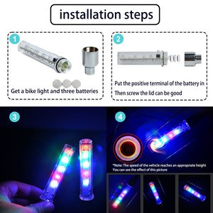 Feux de pneu de vélo multicolores Feux de roue de vélo étanches Feux de valve de moto Lampe au néon à rayons Led Feux de roue de vélo - Product Image 5