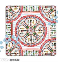 Tapis de Mahjong Américain Moderne à Rayures Violettes 33 Pouces en Néoprène Premium Lisse Imperméable avec Bordure Cousue de 3mm Maison Mahj