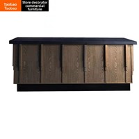 Table de bar en bois de style industriel rétro personnalisable pour les cafés, les salons de thé, les salles de sport, les bureaux d'accueil, les restaurants