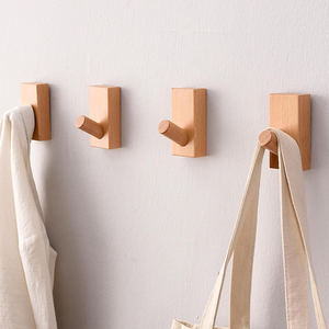 Ganchos de pared redondos modernos de madera de nogal, ganchos de pared de madera pulida natural, colgador individual - Product Image 6