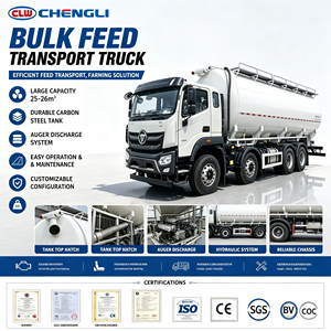 Promotion : Camion-citerne 20 tonnes 8x4 pour aliments en vrac, déchargement pneumatique, transport de céréales, farine et aliments pour animaux, pour l'agriculture, au prix d'usine - Product Image 1