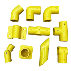 Fiberglass round tube corner connector smc frp fittings frp handrail connector for railing