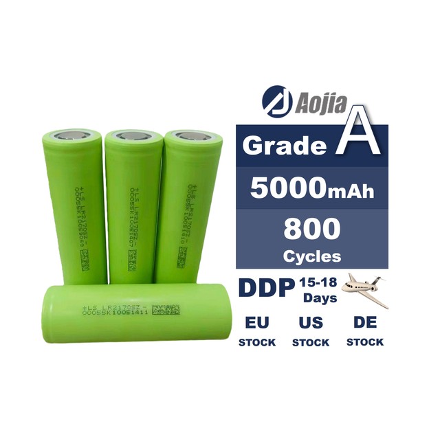Aojia LR2170SZ 21700 Lithium Ion Batteries 5000mAh 3.6V Rechargeable Long Life Model Cell 800 Cycles LiCoO2 Cathode -20~70C