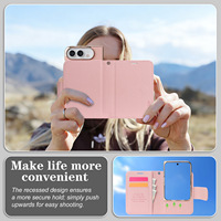 Étui portefeuille de luxe en cuir PU compatible avec iPhone 18 DUO, avec fentes pour cartes, support vertical et horizontal