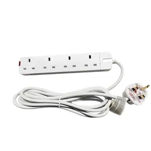 OSWELL 4 way 4 gang UK Power Strip Extension Socket Plug Box Electrical British England Manufacturer Factory