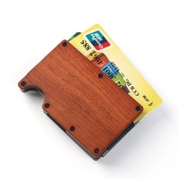 Dompet Kayu Pria Desain Baru Tipis Minimalis Blok Pemindai RFID
