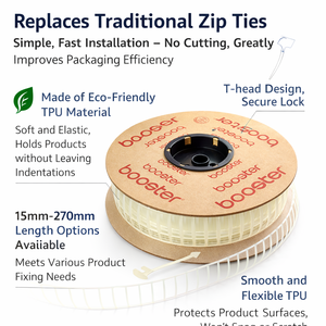 Cierres Elásticos de TPU con Cabeza en T BOOSTER, Blancos, Ecológicos, Reciclables y Renovables GRS - Product Image 6