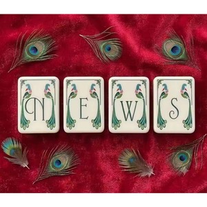 Jeu de tuiles de mahjong en opale rose nacré, acrylique, luxe, 160 tuiles, ensemble américain avec <span class=keywords><strong>beau</strong></span> bambou mahjong - Product Image 4