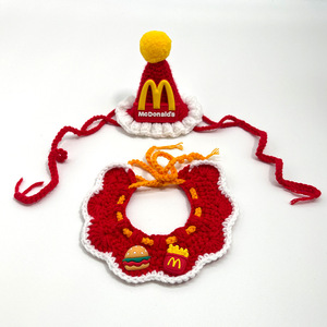 Bufanda para Mascotas de San Valentín, Tejida a Crochet con Patrón de Corazón, Accesorio para Animales - Product Image 3