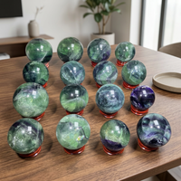 Esfera de Cristal de Fluorita Natural Letsun, Bola de Cristal Pulida, Decoración Feng Shui, Venta al por Mayor, Jiangsu, Colores Mezclados