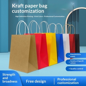 ถุงกระดาษคราฟท์หูบิดเกลียว สำหรับบรรจุของขวัญปีใหม่ ปรับแต่งได้ ย่อยสลายได้ ใช้สำหรับใส่ขนม/กาแฟแบบนำกลับบ้าน เวินโจว เจ้อเจียง - Product Image 4