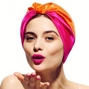 Bonnet de nuit en satin soyeux pour femme, turban pré-noué doux, foulard tendance, bonnet chimio, chapeau pour cheveux - Product Image 1