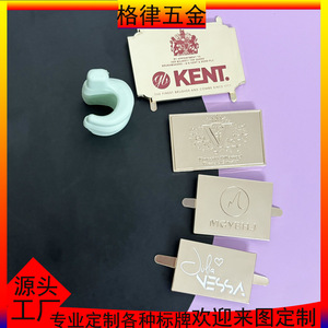 Placa de identificación Prosody South Metal de aleación de zinc de 80x10 mm para ropa y bolsos - Product Image 3