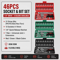 Ensemble d'outils de réparation professionnels 46 pièces, ensemble d'outils à main pour la maison, avec boîte à outils de rangement