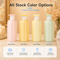 Bouteille pompe PET couleur macaron 300ml 500ml, contenant vide rechargeable pour shampoing, gel douche, lotion, emballage cosmétique, logo personnalisé
