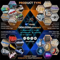 Enseigne publicitaire LED personnalisée sur pied pour comptoir, avec logo en lettres acryliques, pour intérieur