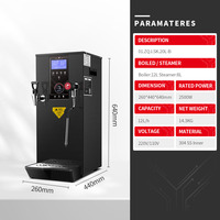Baiwin Chaudière à vapeur commerciale 12L en acier inoxydable, machine à faire mousser le lait, chauffe-eau double chaudière pour salon de thé boba