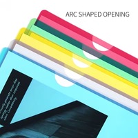 Carpeta de Plástico Transparente Personalizada en Forma de L, Tamaño A4, con Abertura Lateral, para Documentos, Material de Oficina y Escolar