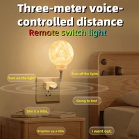 Lampe de chevet LED en forme de lune, à commande vocale, à brancher, pour chambre à coucher, lumière blanche chaude, DIY, lampe de table en forme de planète