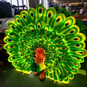 Artistic Fiberglass Peacock Sculpture <b>Light</b> for Outdoor Attractions Resorts Parks Festivals and Commercial Spaces - Product Image 1