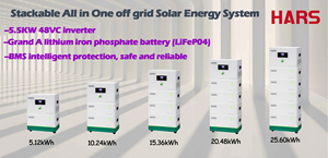 Sistema de almacenamiento de energía doméstico HARS 48V 5.5KW apilable todo en uno fuera de la red - Product Image 6