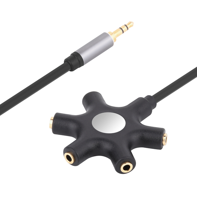 TRS 3.5 Mm/M to 5-Jack Audio Headphone Splitter High Quality Portable and High Efficiency