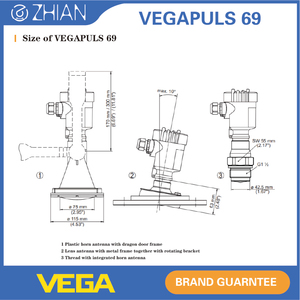 เซ็นเซอร์วัดระดับของแข็งแบบเม็ดละเอียด เรดาร์ 80 GHz ระยะ 120 ม. 4-20 MA/HARTVEGAPULS 69 - Product Image 6