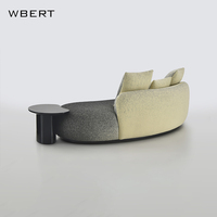 WBERT Villa italiana de gama alta salón de belleza Club sala de estar sofá ligero de lujo moderno negro blanco gradiente tapizado sofá arqueado
