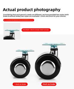 Modernes Design Legierung Kunststoff 1,5 Zoll Doppel rad M8 Gewinde 15mm Stiel Lenk rolle Möbel Rollen für Wohnzimmer Hotel - Product Image 5