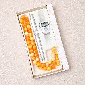 IStapromo Gifts Lot de 3 pièces économique : Ensemble de perles de prière musulmanes pour l'Aïd (Tasbih 99 perles), compas de prière et compteur numérique stylo - Product Image 4