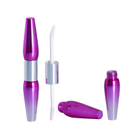Vente en gros de mini-contenants cosmétiques transparents de luxe vides pour rouge à lèvres, avec applicateurs, capuchons en aluminium rouge et violet, petits tubes d'emballage pour rouge à lèvres
