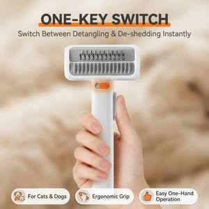 Brosse démêlante autonettoyante pour animaux de compagnie, chien et chat, en ABS, anti-poils, outil de toilettage - Product Image 3