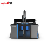 Machine de fraisage CNC à bois Alpha 5 axes ATC 3D Sculpture en bois et en mousse Gravure 5 axes ATC CNC pour la fabrication de meubles