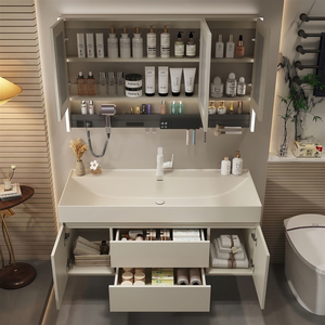 Meuble de salle de bain intelligent en pierre dorée - Vasque, grande combinaison meuble-lavabo, Ocean Basin, Salle de bain - Product Image 4