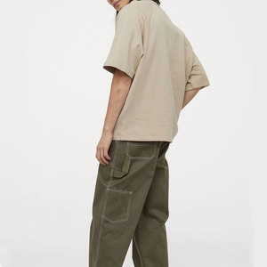 เสื้อยืดทรงหลวมแบบเรียบง่ายขายส่งจำนวนมาก เสื้อยืดเปล่าไหล่ตก ผู้ผลิตเสื้อยืดโอเวอร์ไซส์ผ้าฝ้ายสำหรับผู้ชาย - Product Image 2