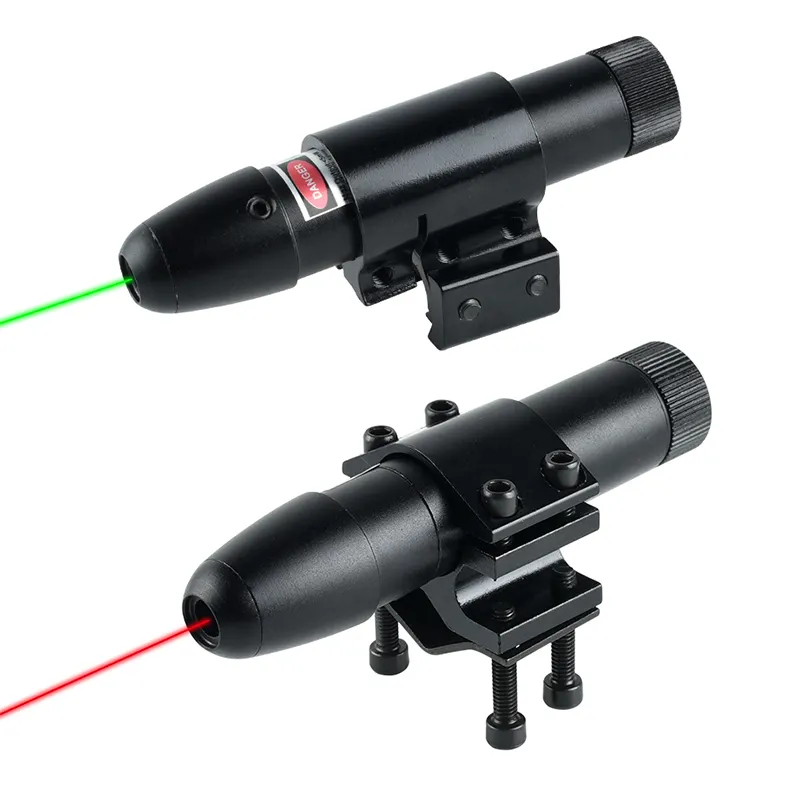 SYQT Mini forma de flecha luz láser desmontable rápido rojo verde colimador vista con clips