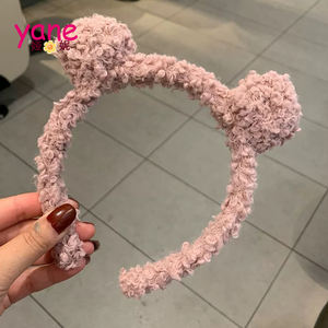Bandeau pour cheveux en peluche style pompon coréen, bandeau pour cheveux en peluche style ours, bandeau pour cheveux mignon pour filles - Product Image 4