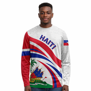 Camisetas de Manga Larga Ligeras con Estampado 3D Personalizado de Haití (<span class=keywords><strong>Leta</strong></span> an Ayiti 1806-1811) para Hombre, Cuello Redondo, Manga Completa, Fabricación a Medida 2026 - Product Image 4