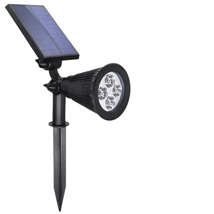 4LED Outdoor Upgraded Lawn Spotlights Solar Charge LED Garden Light Waterproof IP65 Column Light 80 ABS Spot Light Solar Cell