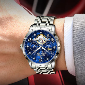 Reloj Mecánico Clásico Poedagar 1420 para Hombre, Resistente al Agua, Luminoso, Correa de Acero Inoxidable, Fecha Automática, Movimiento Automático - Product Image 5