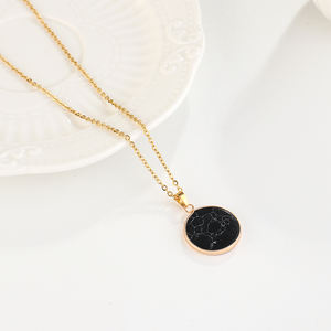 Женская мода кулон ожерелье из натурального камня круглый кулон на длинной цепочке поставщик ювелирных изделий - Product Image 4