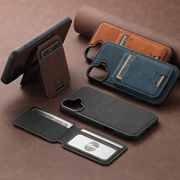 Coque de téléphone SUTENI pour iPhone 18 ProMax avec chargement sans fil, support magnétique pour cartes, texture litchi, simili cuir, compatible 17 16Plus 15 14 13